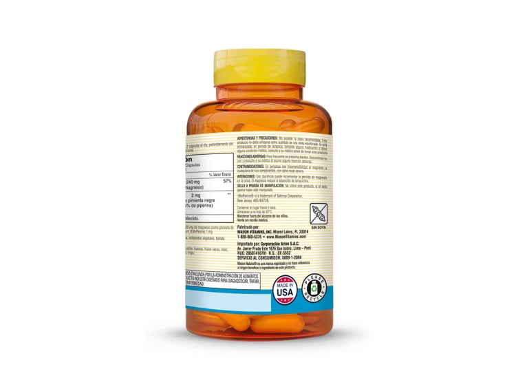 GLICINATO DE MAGNESIO PLUS - MASON NATURAL - (60 CÁP) - 2