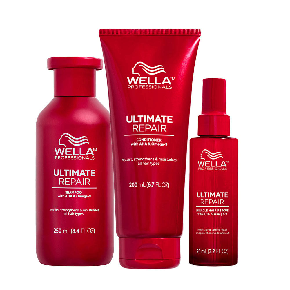 WELLA ULTIMATE REPAIR TRIO SHAMPOO 250 ML + CONDITIONER 200 ML + MIRACLE HAIR RESCUE 95 ML - 1