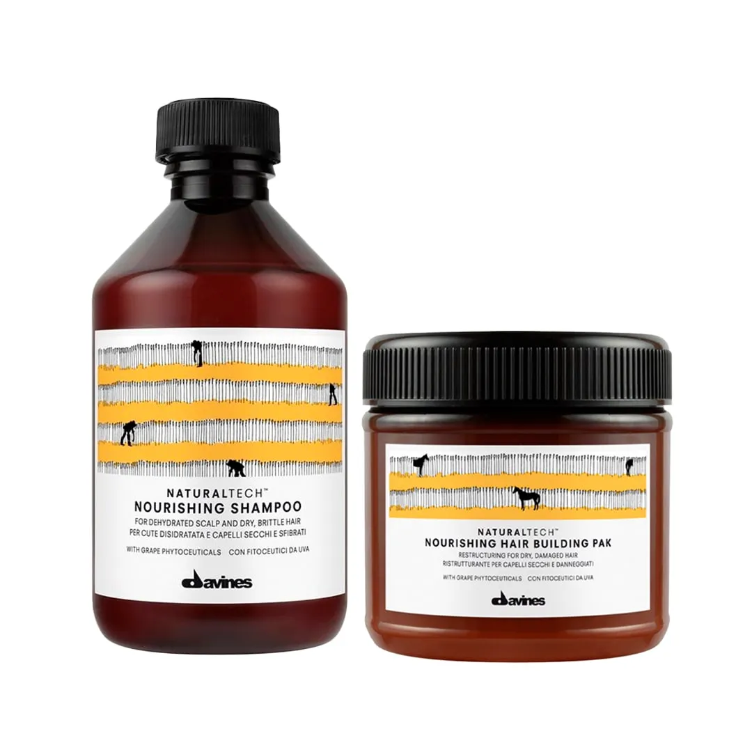 DAVINES NOURISHING – SHAMPOO 250 ML + BUILDING PAK MASK 250 ML - 1