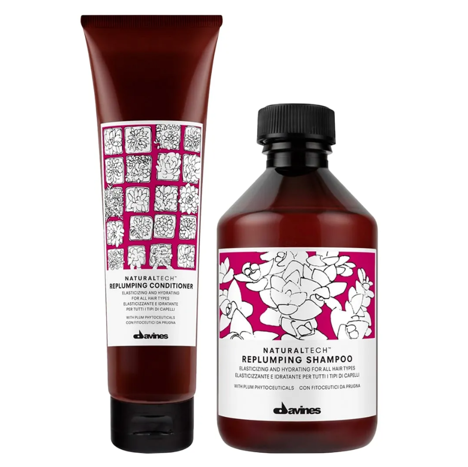 DAVINES REPLUMPING – DÚO SHAMPOO 250 ML + ACONDICIONADOR 150 ML - 1