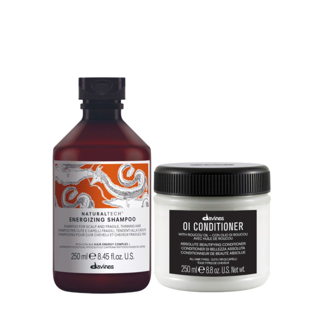 DAVINES ENERGIZING DÚO SHAMPOO 250 ML + OI CONDITIONER 250 ML - 1