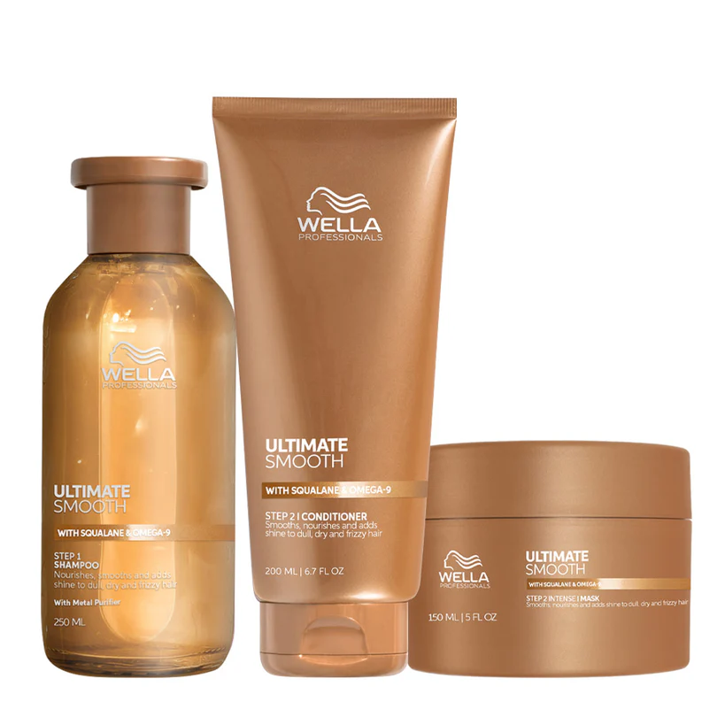 WELLA ULTIMATE SMOOTH TRÍO SHAMPOO 250 ML + CONDITIONER 200 ML + MASK 150 ML - 1