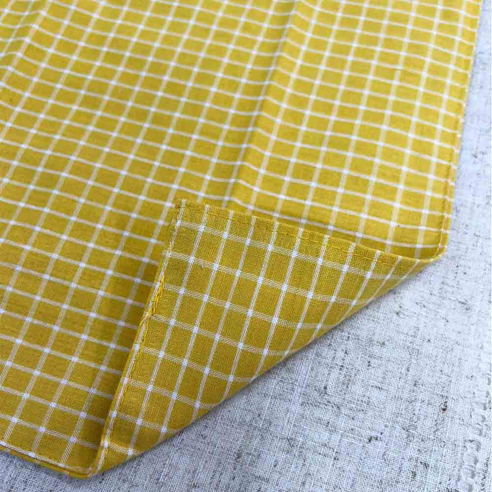 INDIVIDUAL DE TELA AMARILLO CUADROS SET POR 6 PZS - 3