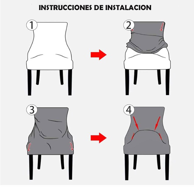 FORRO DE SILLA VINTAGE MARRON CLARO X 6 PZS - 4