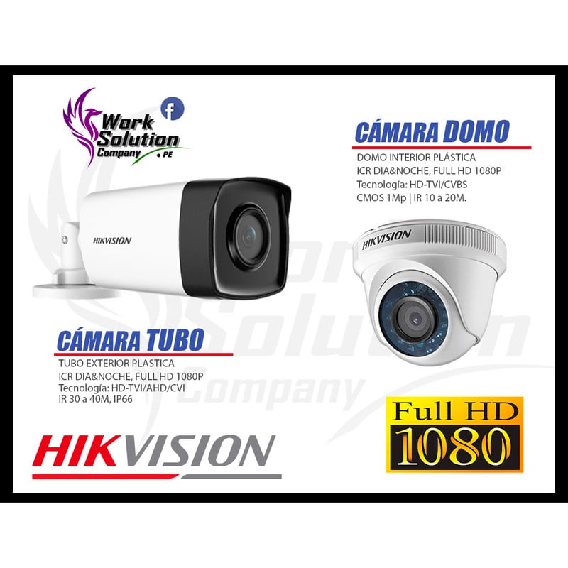 KIT 10 CÁMARA SEGURIDAD HIKVISION IT3F FULL HD 1080P + DISCO MAYOR ALCANCE 2 TB - 4