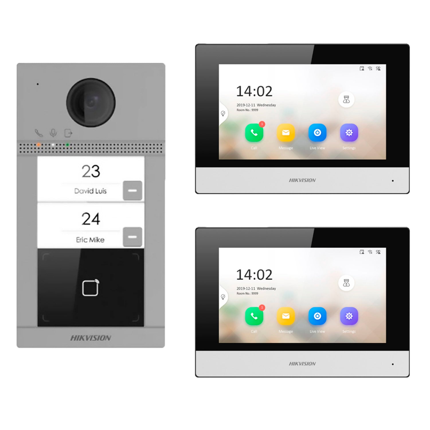 HIKVISION - KIT VIDEPORTERO IP MÓDULO LECTOR 2 DEPARTAMENTOS 1080P APP - 1
