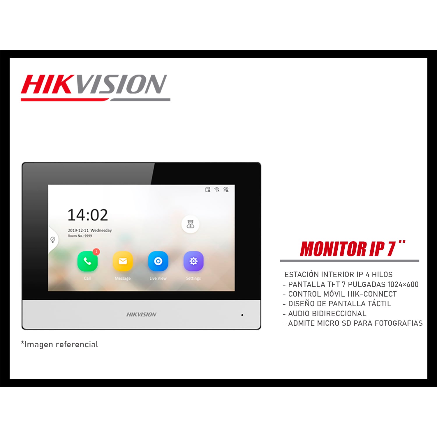 HIKVISION - KIT VIDEPORTERO IP MÓDULO LECTOR 2 DEPARTAMENTOS 1080P APP - 5