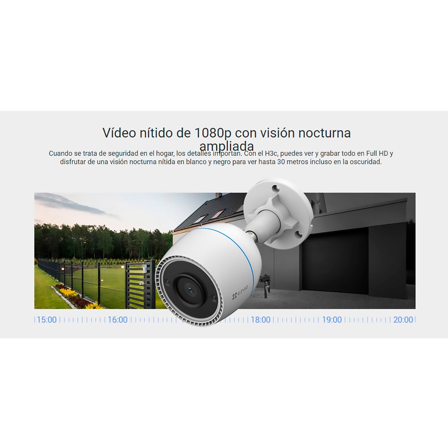 CÁMARA SEGURIDAD EZVIZ H3C 1080P WIFI INALÁMBRICA EXTERIOR IP67 - 2