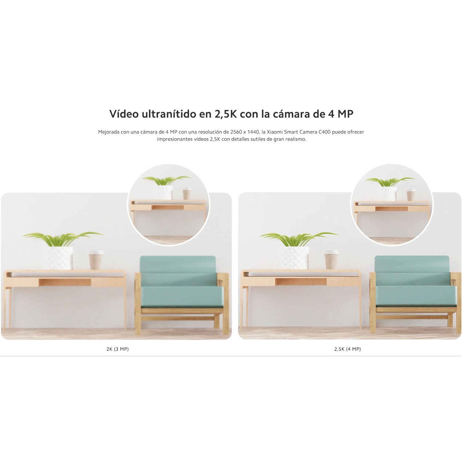 CÁMARA SEGURIDAD XIAOMI C400 2K 4MP GIRA 360 + MICRO SD 128GB - 3