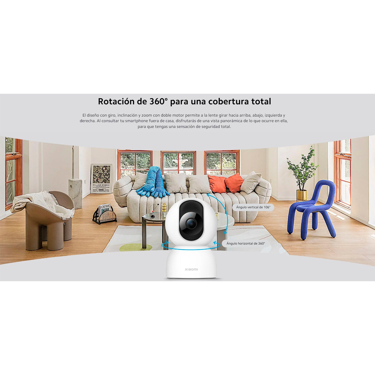 CÁMARA SEGURIDAD XIAOMI C400 2K 4MP GIRA 360 + MICRO SD 128GB - 5