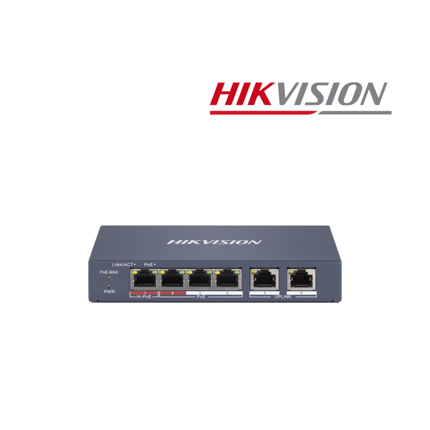 HIKVISION - SWITCH POE INTELIGENTE DS-3E1106HP-EI ADMINISTRABLE 6 PUERTOS - 1