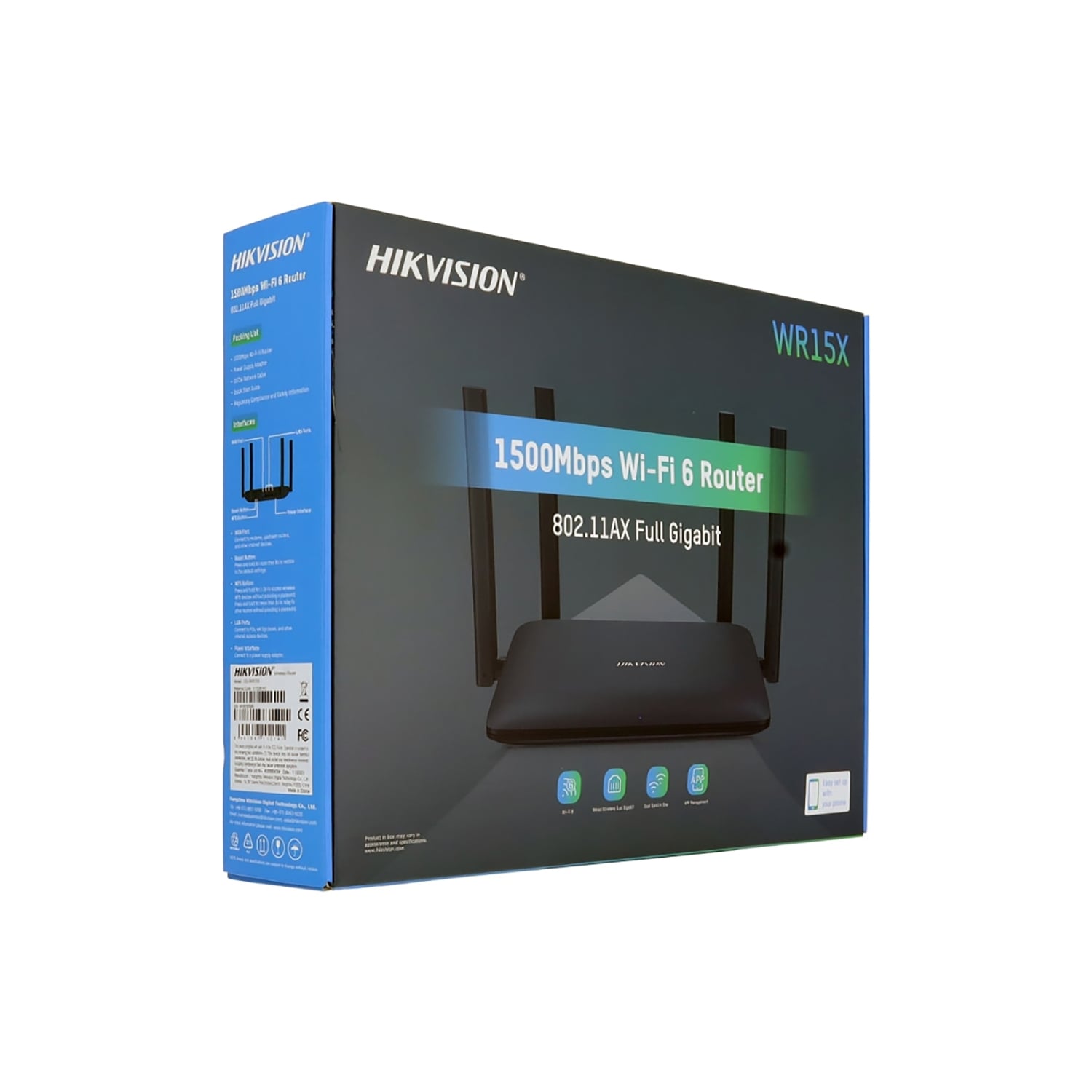 HIKVISION - ROUTER INALÁMBRICO DS-3WR15X 1500MBPS 4 ANTENAS OMNIDIRECCIONAL WIFI 6 - 3