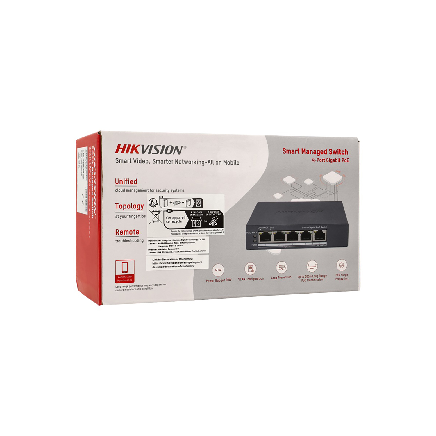 HIKVISION - SWITCH GIGABIT POE+ DS-3E1505P-EI/M ADMINISTRABLE 5 PUERTOS 100MPS - 2