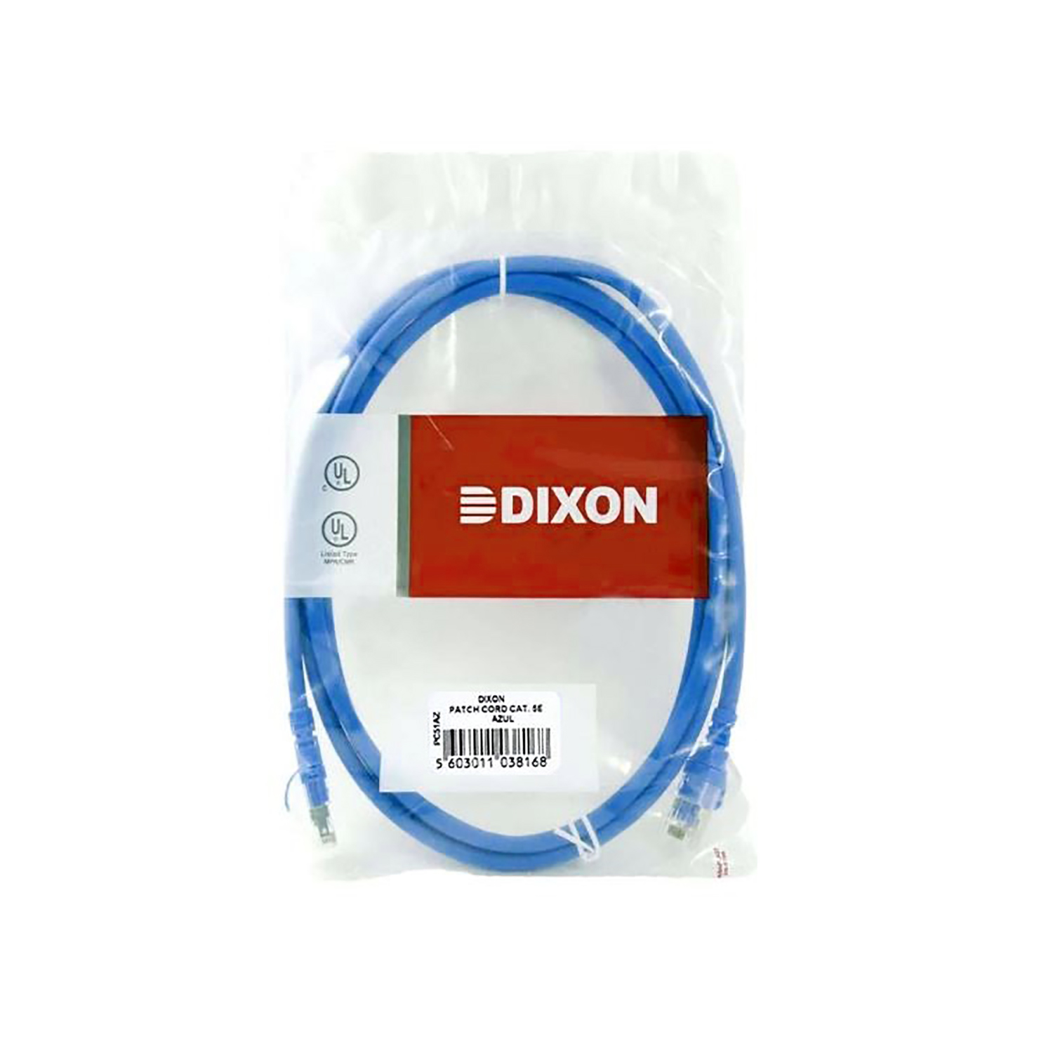 DIXON - CABLE PATCH CORD 2METROS UTP CAT.5E 24 AWG COBRE LSZH ROHS AZUL - 2