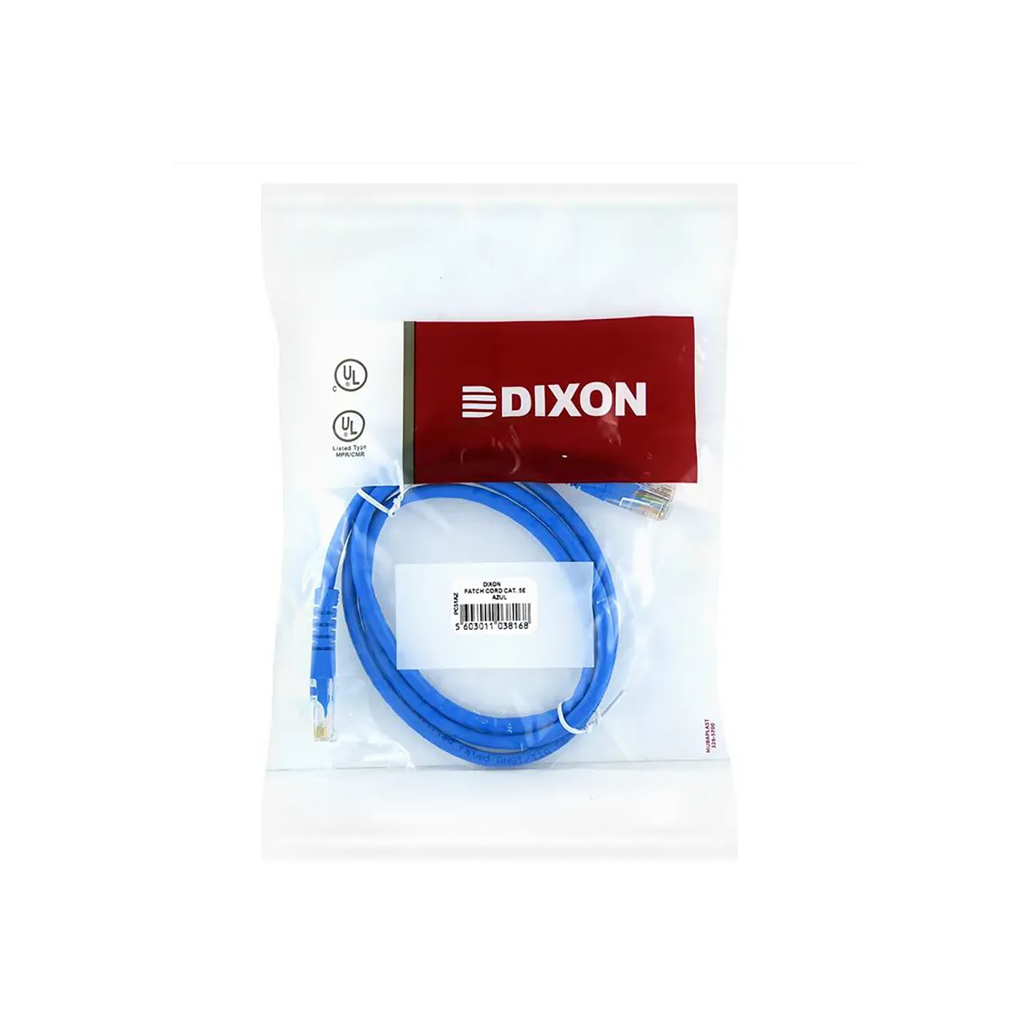 DIXON - CABLE PATCH CORD 3METROS UTP CAT.5E 24 AWG COBRE LSZH ROHS AZUL - 2