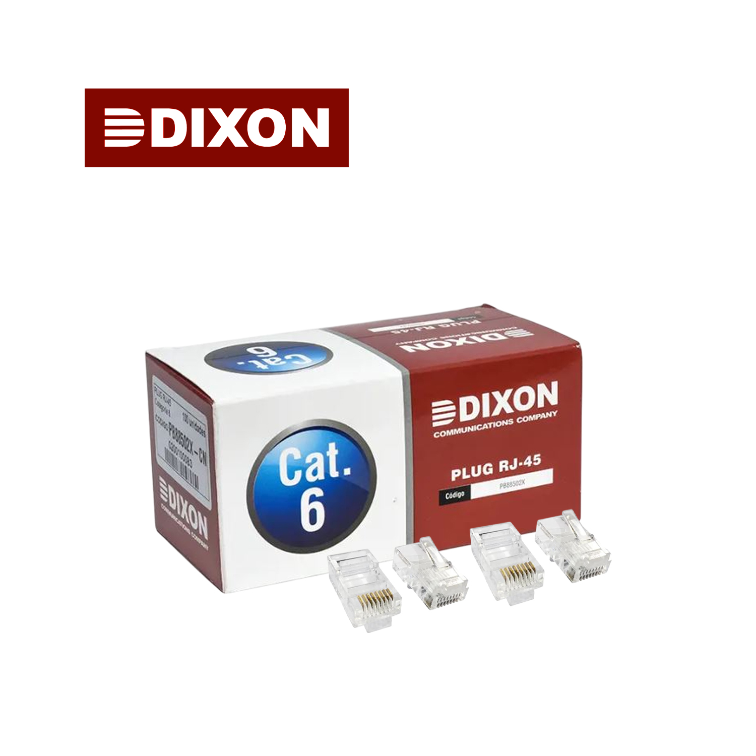CONECTORES DIXON CAJA 100 RJ45 UTP CAT.6 8 CONTACTOS CUMPLE ROHS - 1
