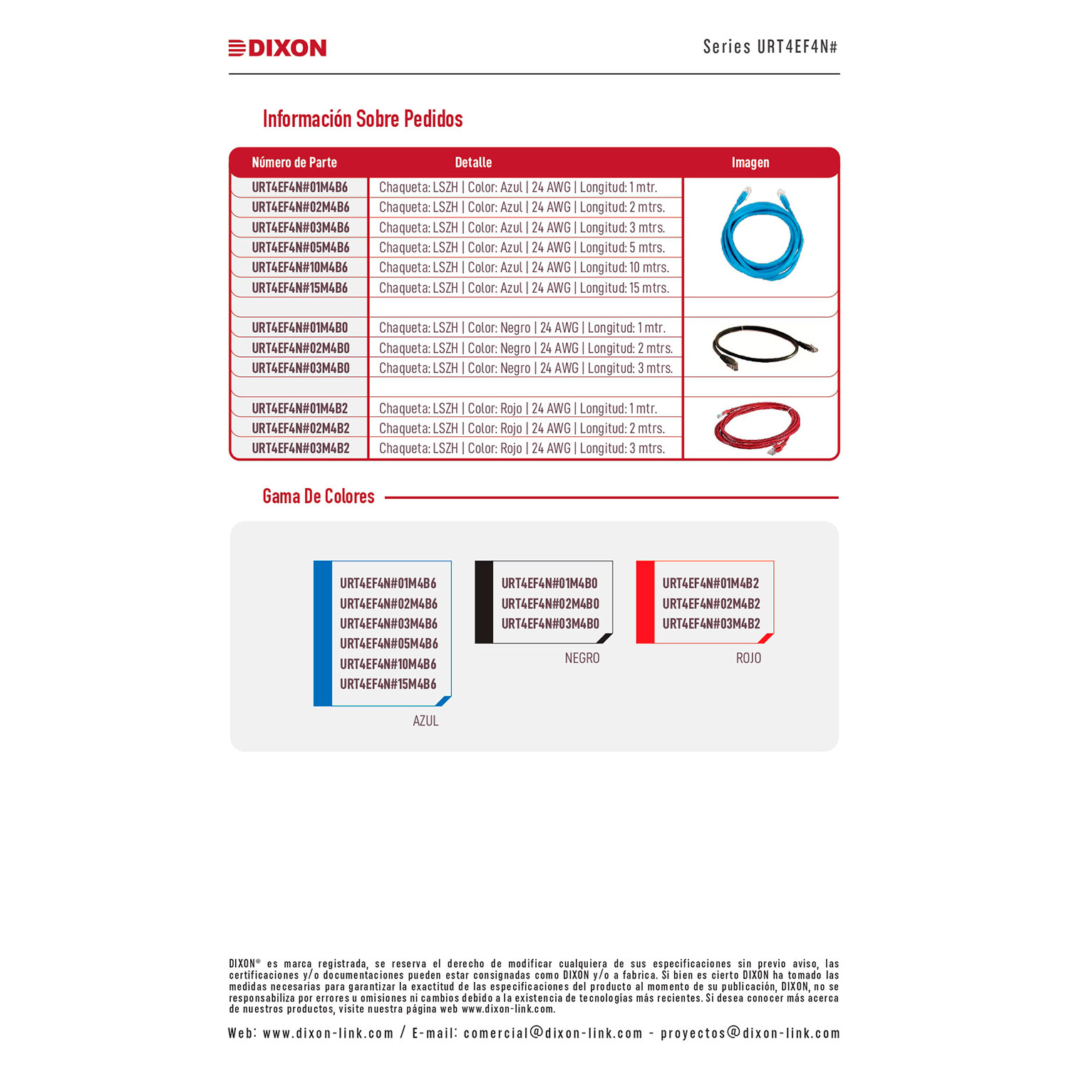 DIXON - CABLE PATCH CORD 3METROS UTP CAT.5E 24 AWG COBRE LSZH ROHS NEGRO - 3