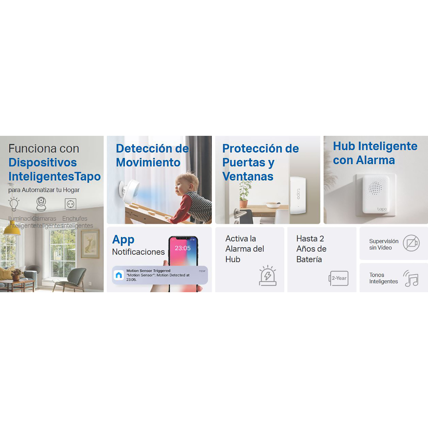 TP-LINK - KIT DE SENSORES TAPO T30 KIT HUB, SENSOR MOVIMIENTO, PUERTAS Y VENTANA - 2