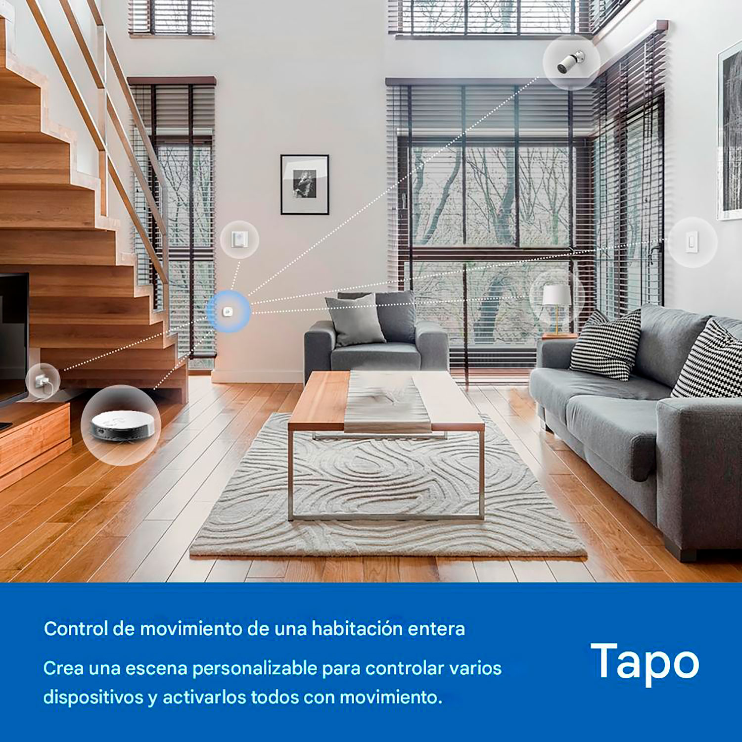 TP-LINK - KIT DE SENSORES TAPO T30 KIT HUB, SENSOR MOVIMIENTO, PUERTAS Y VENTANA - 4