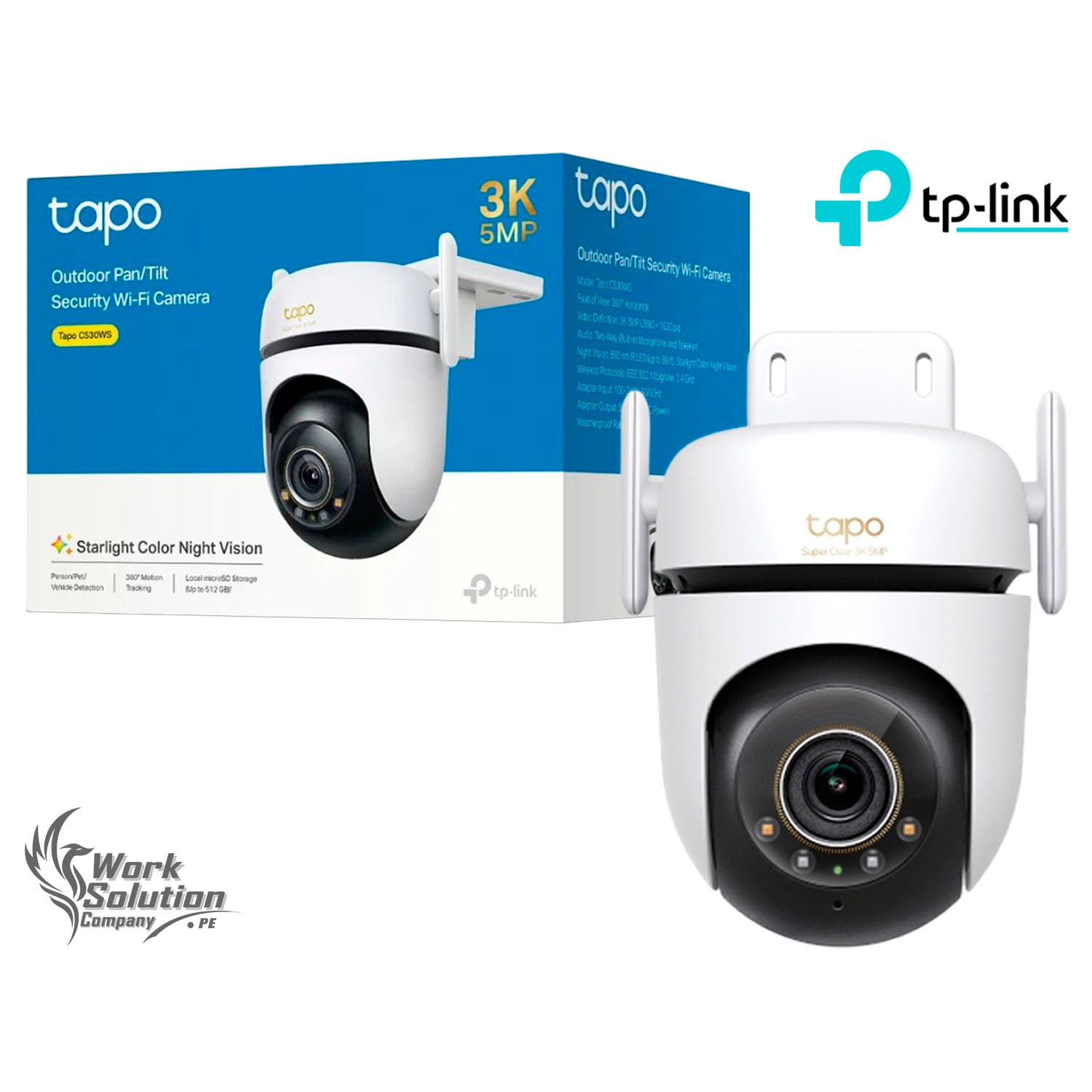 TP LINK - CÁMARA SEGURIDAD TAPO C530WS 3K 5MP AUDIO DOBLE VÍA VISION STARLIGHT - 1
