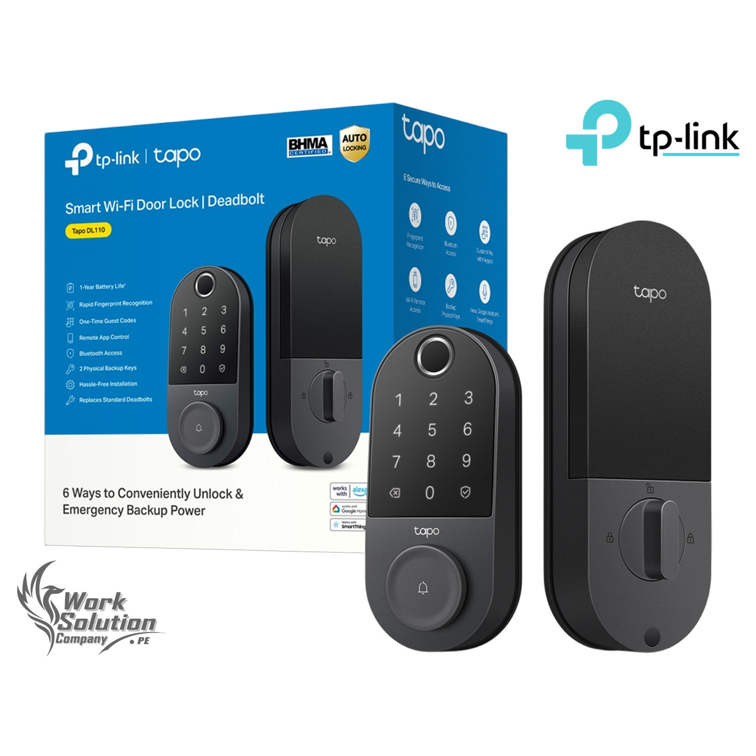 TP LINK - CERRADURA INTELIGENTE TAPO DL110 TIMBRE MÚLTIPLES ACCESOS CONTROL VOZ - 1