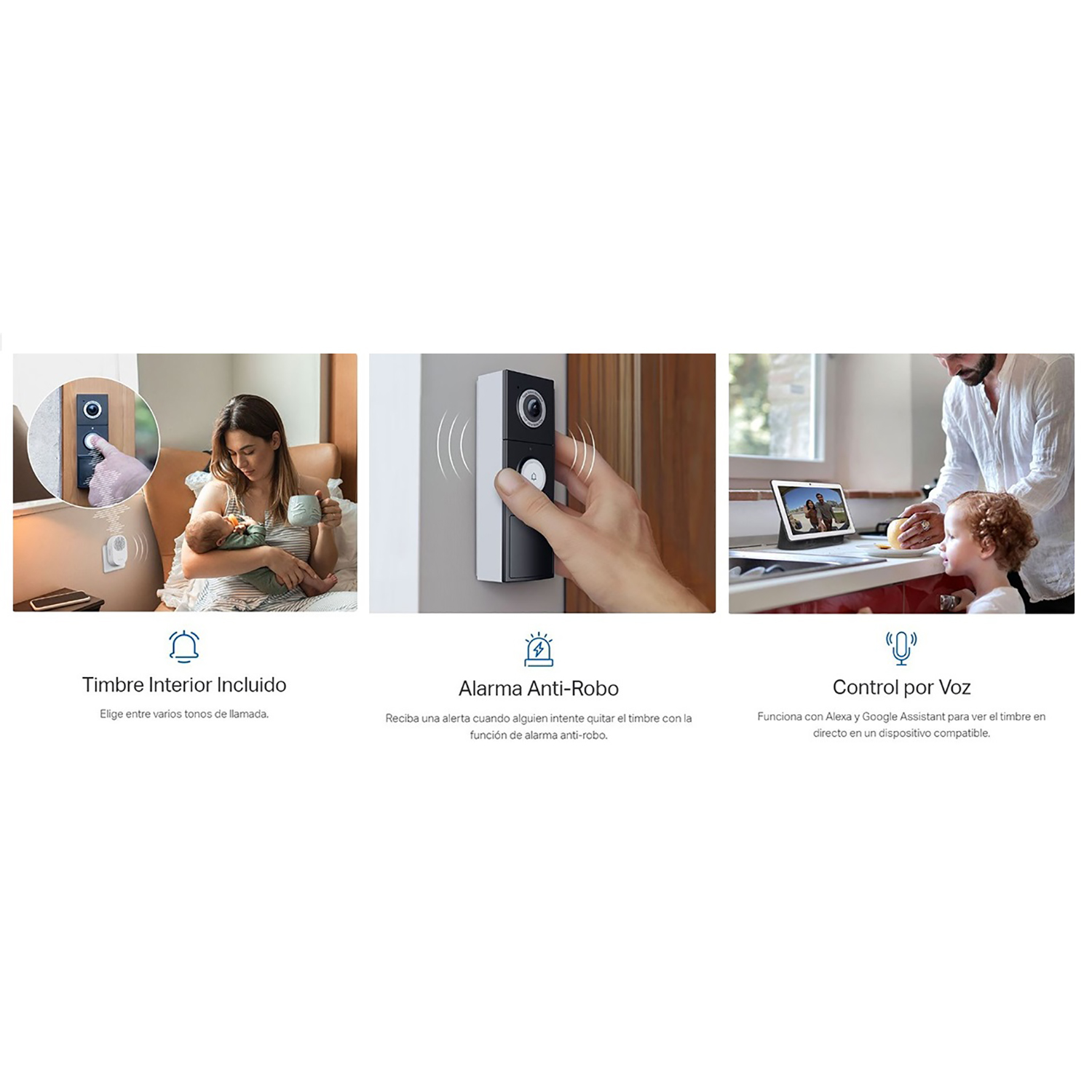 TP LINK - TIMBRE INTELIGENTE TAPO D235 2K CÁMARA DETECCIÓN IA NOCHE COLOR IP66 - 4