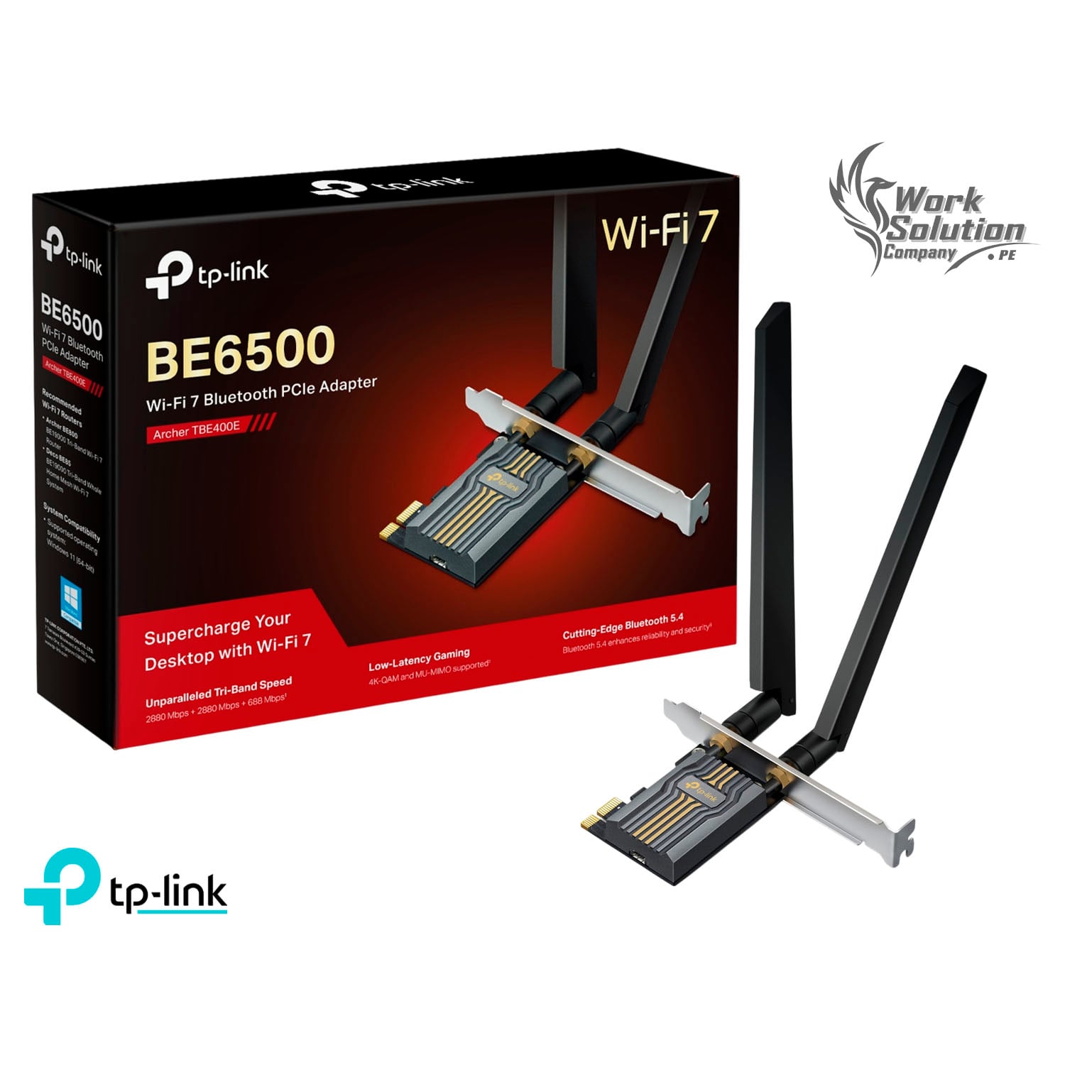 TP-LINK ARCHER TBE400E BE6500 WI-FI 7 BLUETOOTH 5.4 ADAPTADOR PCIE - 1