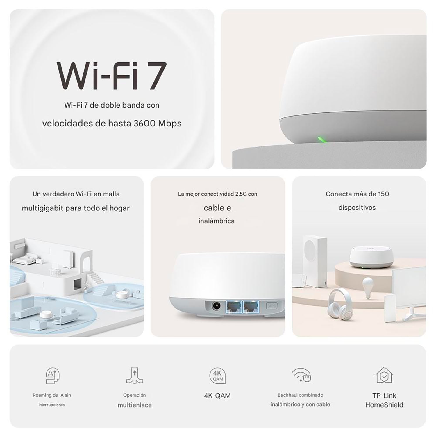 TP-LINK DECO BE25 2-PACK SISTEMA WI-FI 7 MESH BE3600 DE DOBLE BANDA - 2