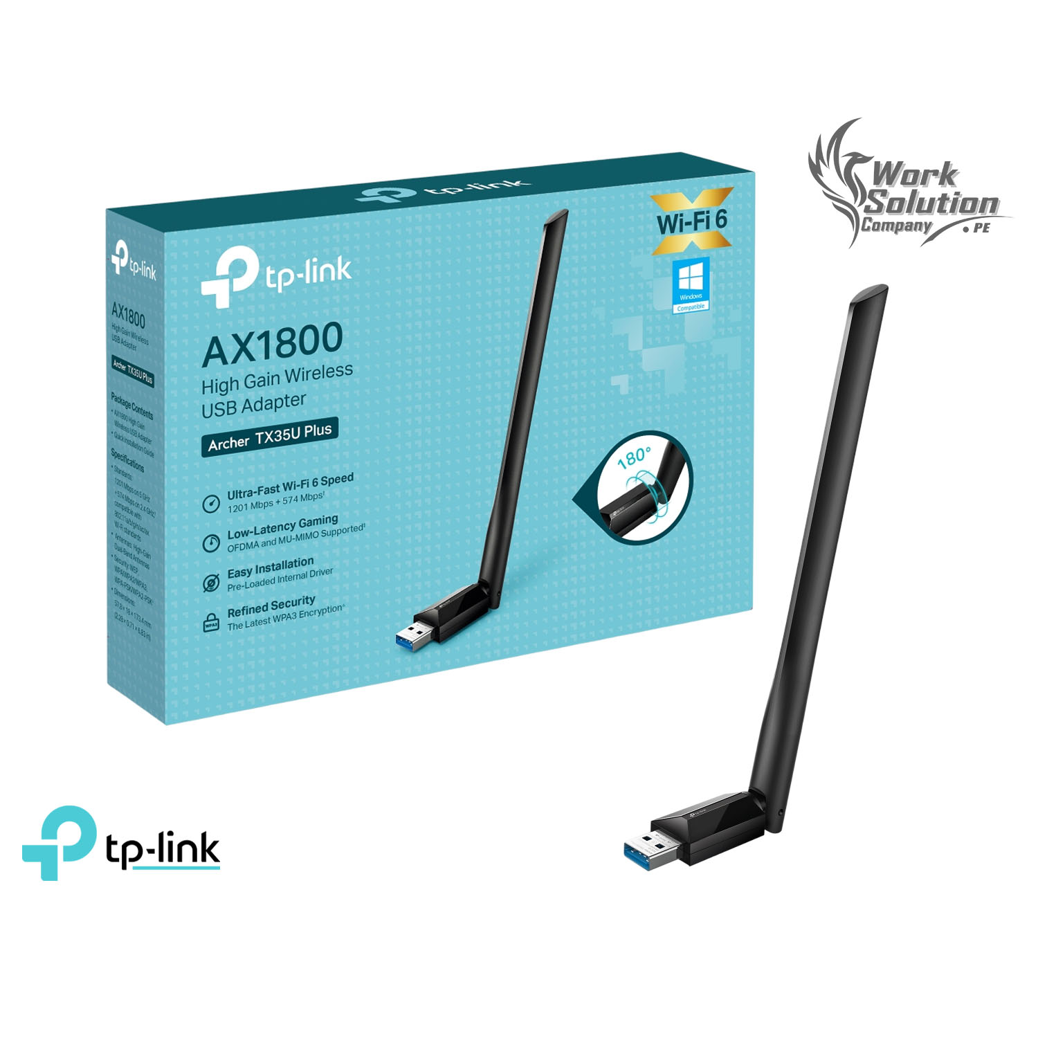 TP-LINK TX35U PLUS AX1800 WI-FI 7 ADAPTADOR USB INALÁMBRICO DOBLE BANDA - 1