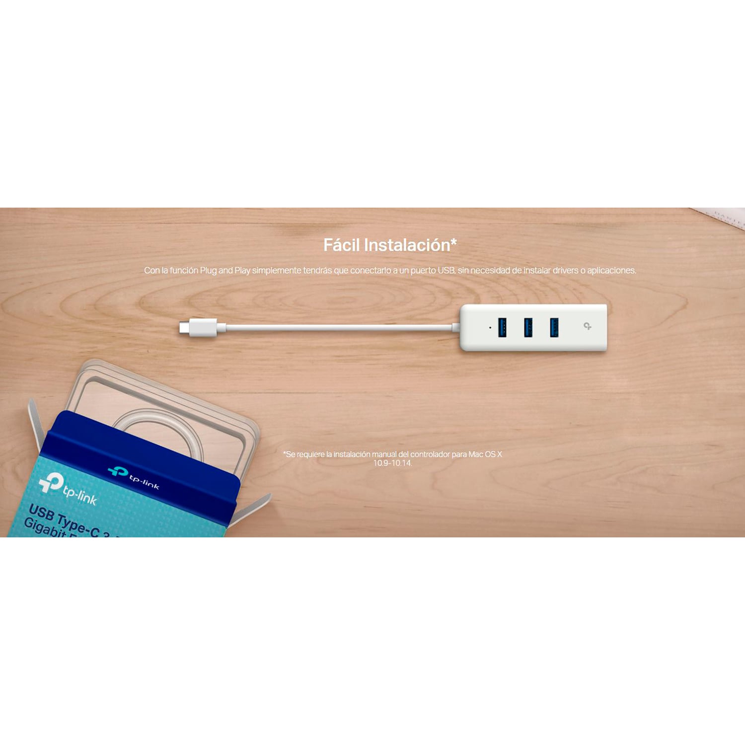 TP-LINK UE330C ADAPTADOR USB TIPO C A HUB 3 PUERTOS Y GIGABIT ETHERNET - 5