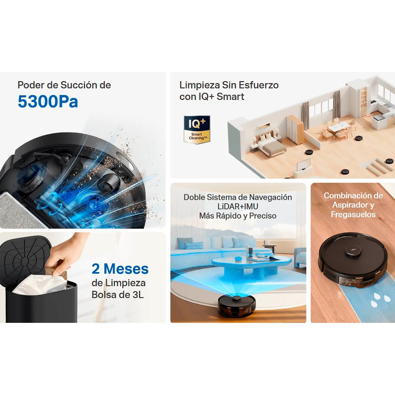 TP LINK - ROBOT TAPO RV30 MAX PLUS ASPIRADOR TRAPEADOR NEGRO + BASE AUTOVACIADO - 2
