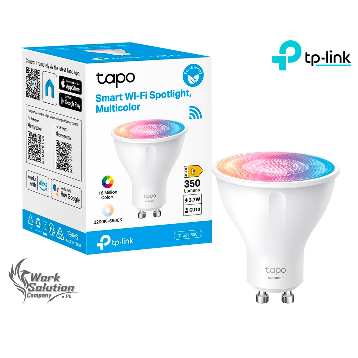 TP LINK - FOCO TAPO L630 LED MULTICOLOR GU10 REGULABLE CONTROL POR VOZ - 1
