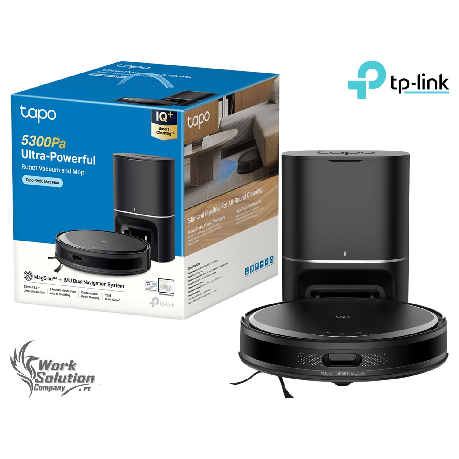 TP LINK - ROBOT TAPO RV20 MAX PLUS ASPIRADOR Y TRAPEADOR + BASE DE AUTOVACIADO - 1