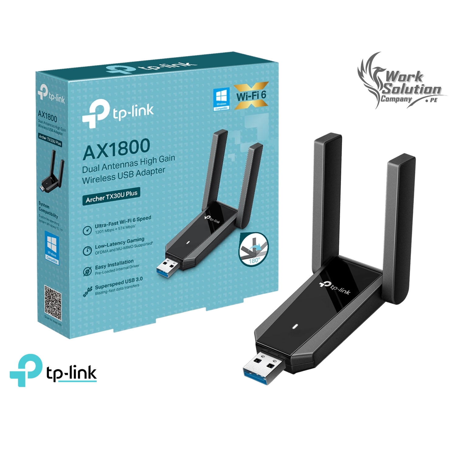 TP-LINK ARCHER TX30U PLUS ADAPTADOR USB INALÁMBRICO AX1800 DOBLE ANTENA - 1