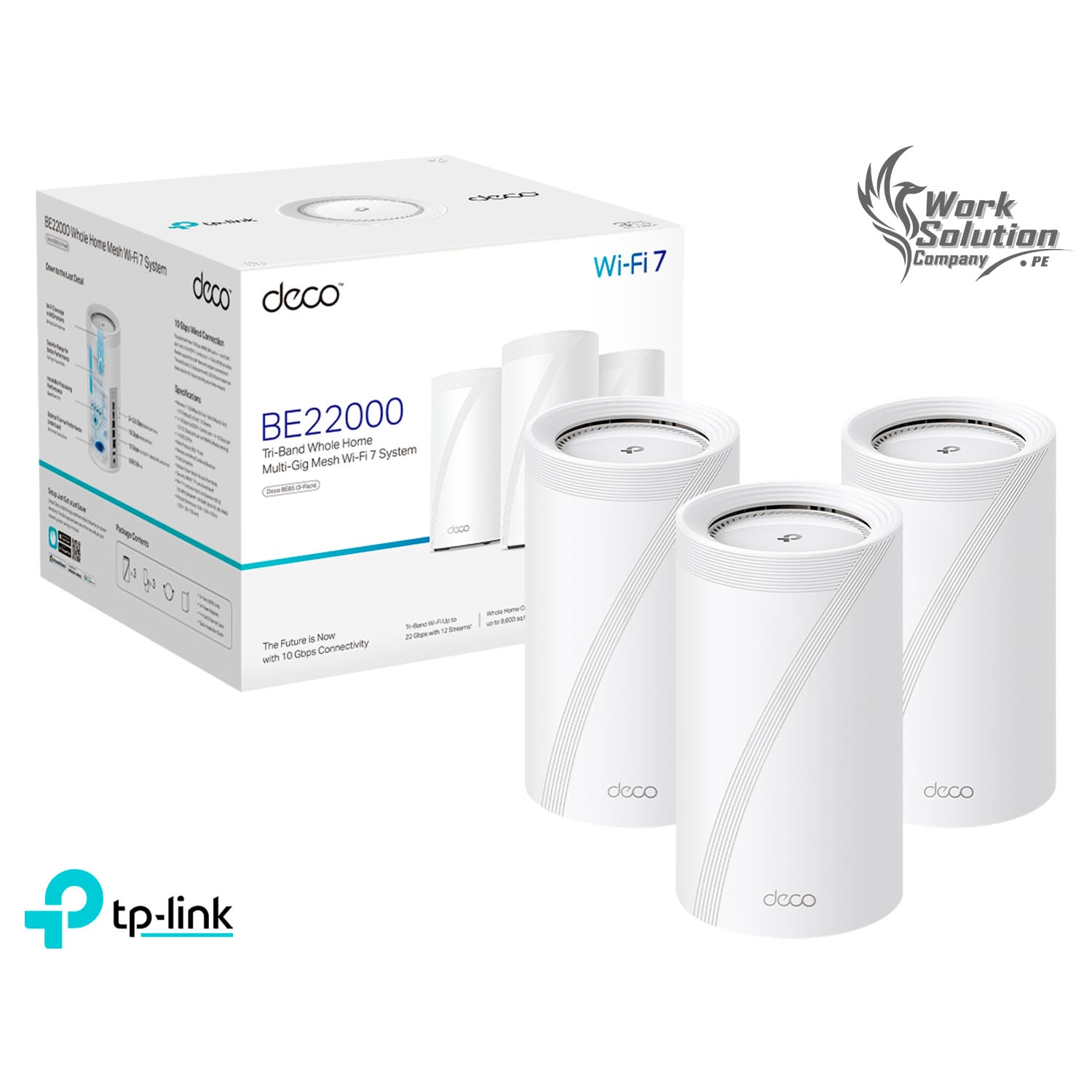 TP-LINK DECO BE85(3-PACK) SISTEMA WI-FI 7 MESH BE19000 TRIPLE BANDA - 1
