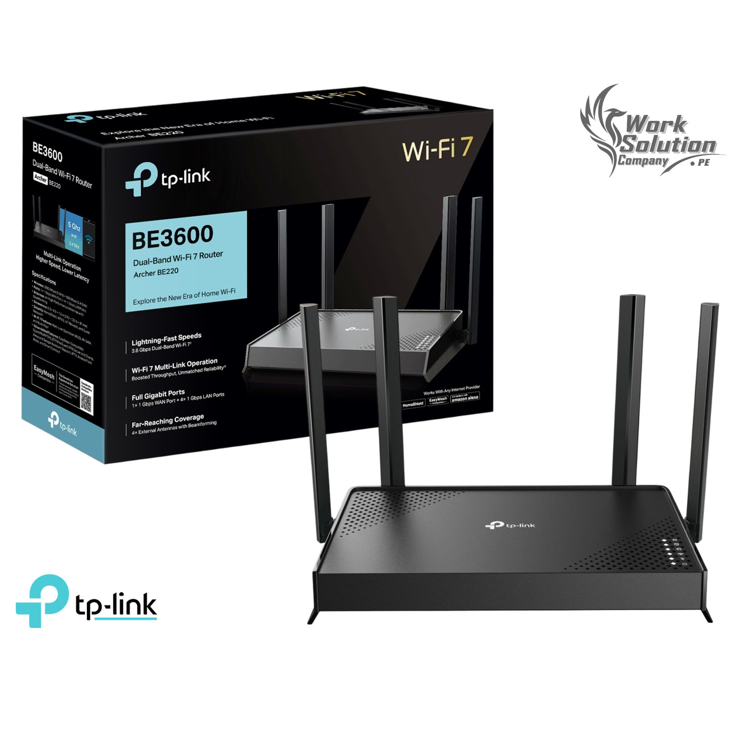 TP-LINK ARCHER BE220 ROUTER WI-FI 7 DE DOBLE BANDA BE3600 - 1