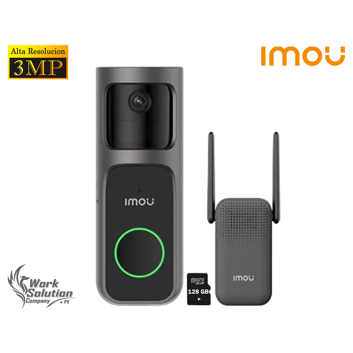 IMOU - TIMBRE CÁMARA DOORBELL 2S KIT 2K BATERÍA DETECCIÓN MERODEO 128GB - 1