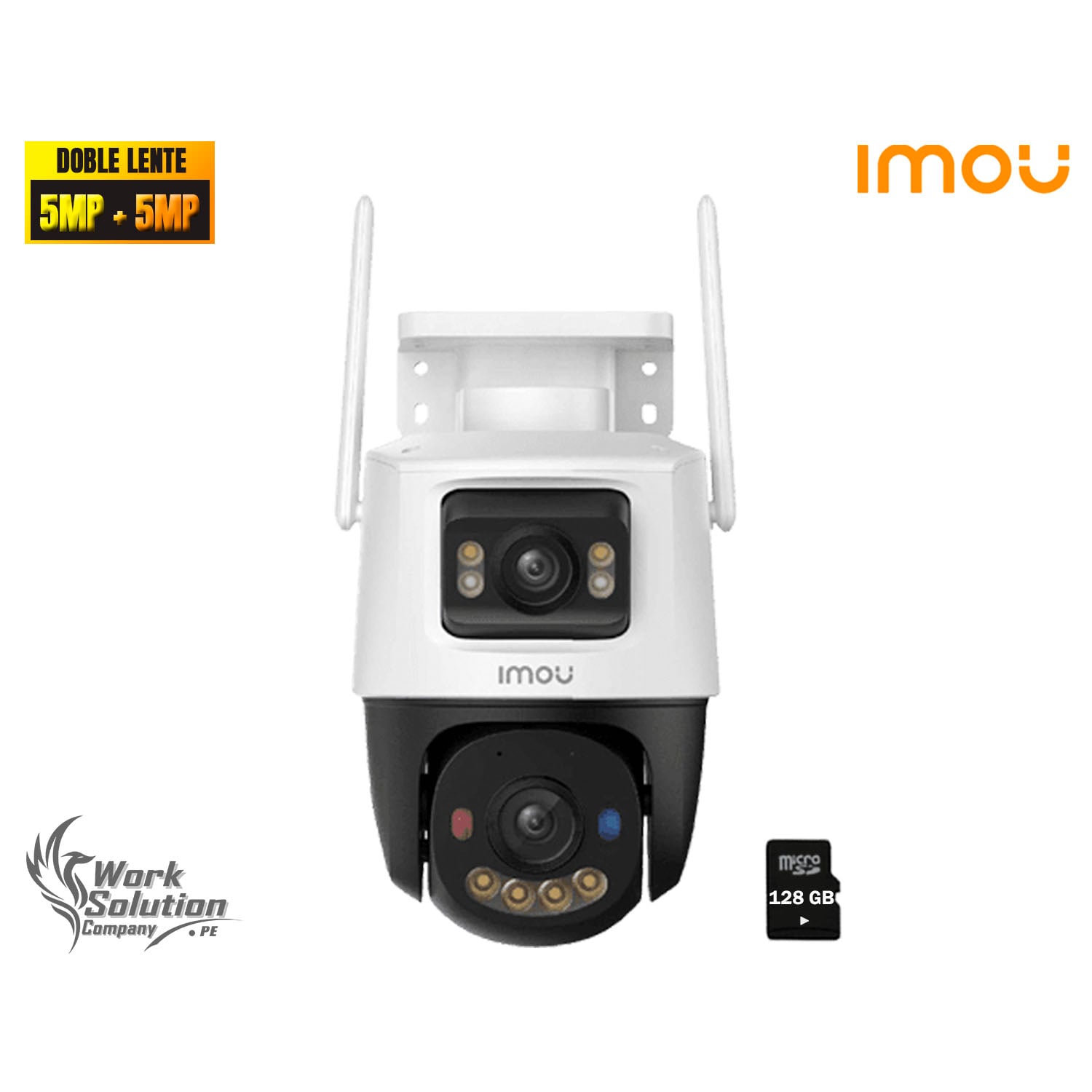 IMOU - CÁMARA CRUISER DUAL 2 5MP + 5MP FULL COLOR DISUASIÓN ACTIVA 128GB - 1