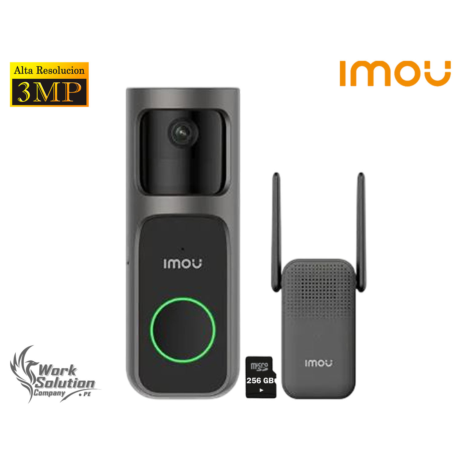 IMOU - TIMBRE CÁMARA DOORBELL 2S KIT 2K BATERÍA DETECCIÓN MERODEO 256GB - 1