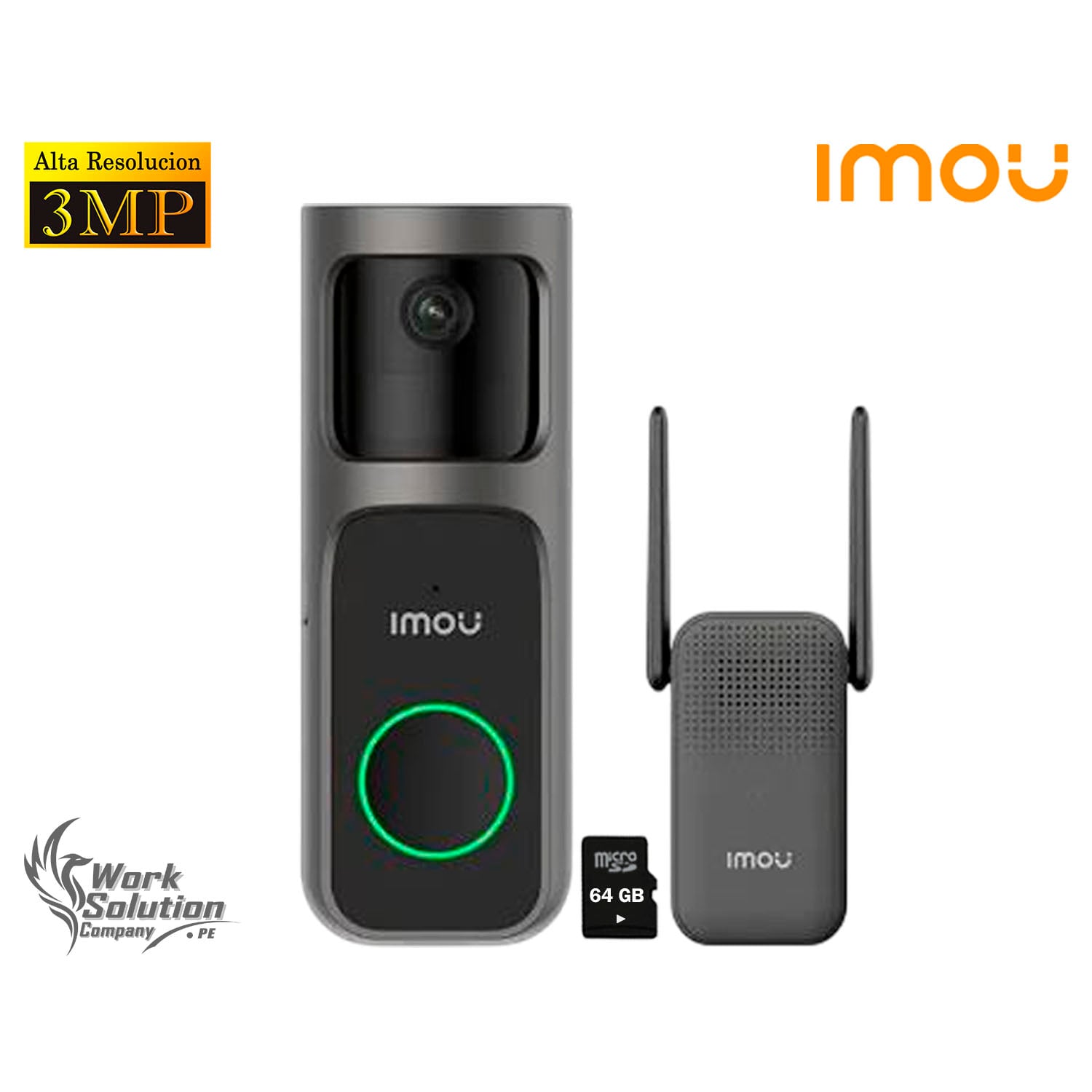 IMOU - TIMBRE CÁMARA DOORBELL 2S KIT 2K BATERÍA DETECCIÓN MERODEO 64GB - 1