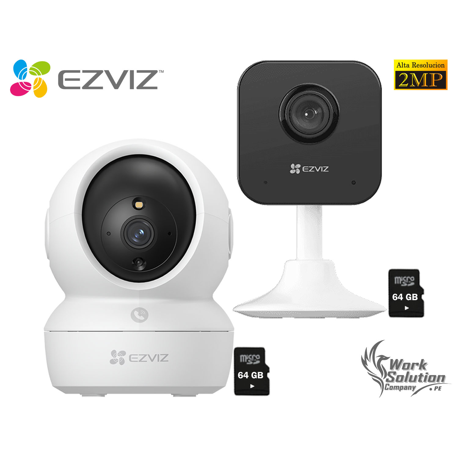 KIT CÁMARA SEGURIDAD EZVIZ H6C + H1C FULL HD AUDIO BIDIRECCIONAL DETECCIÓN PERSONAS MOVIMIENTO 64GB - 1