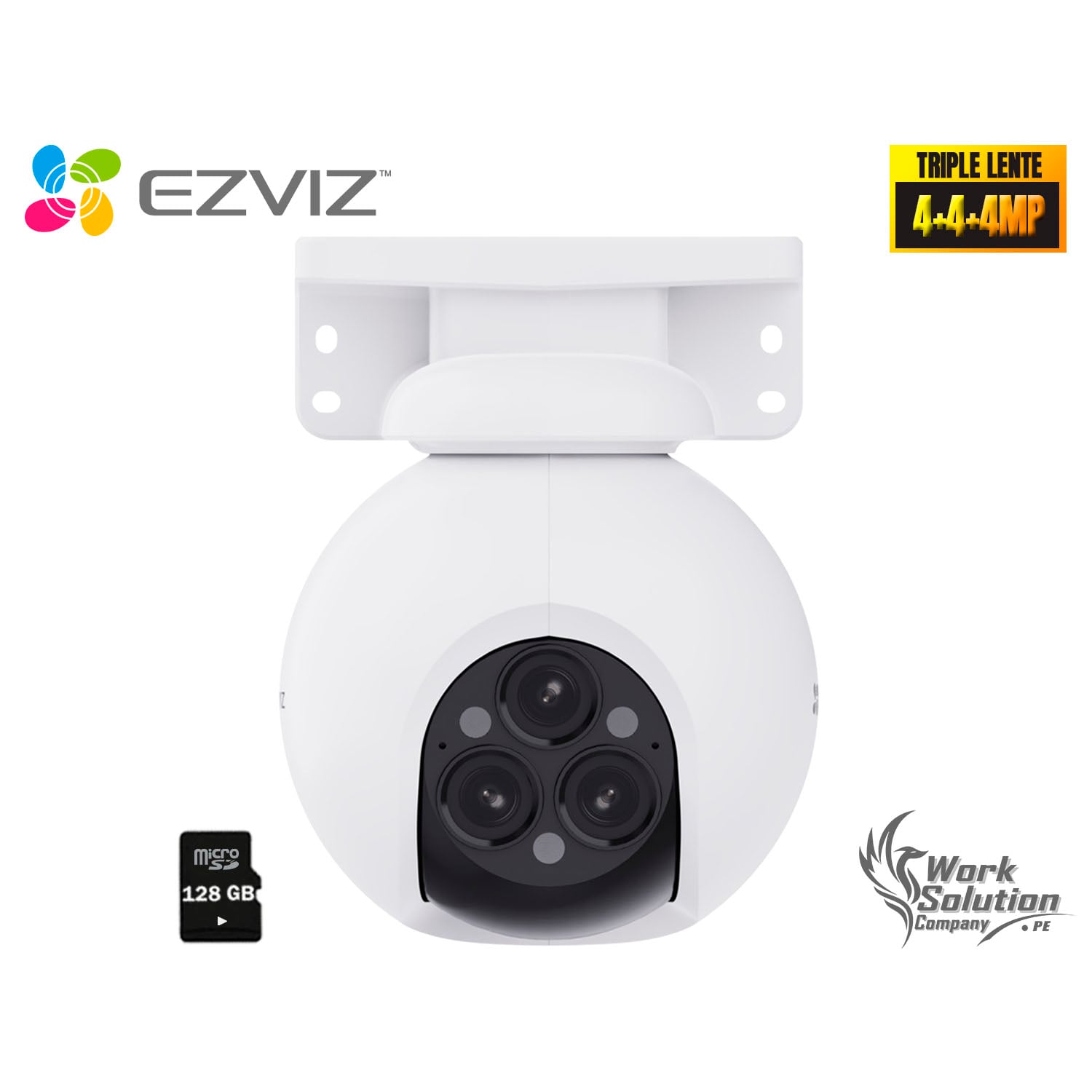 CÁMARA SEGURIDAD EZVIZ H80F MULTI 2K+ 4MP TRIPLE LENTE AUDIO DOBLE VÍA DETECCIÓN IA PERSONAS 128GB - 1