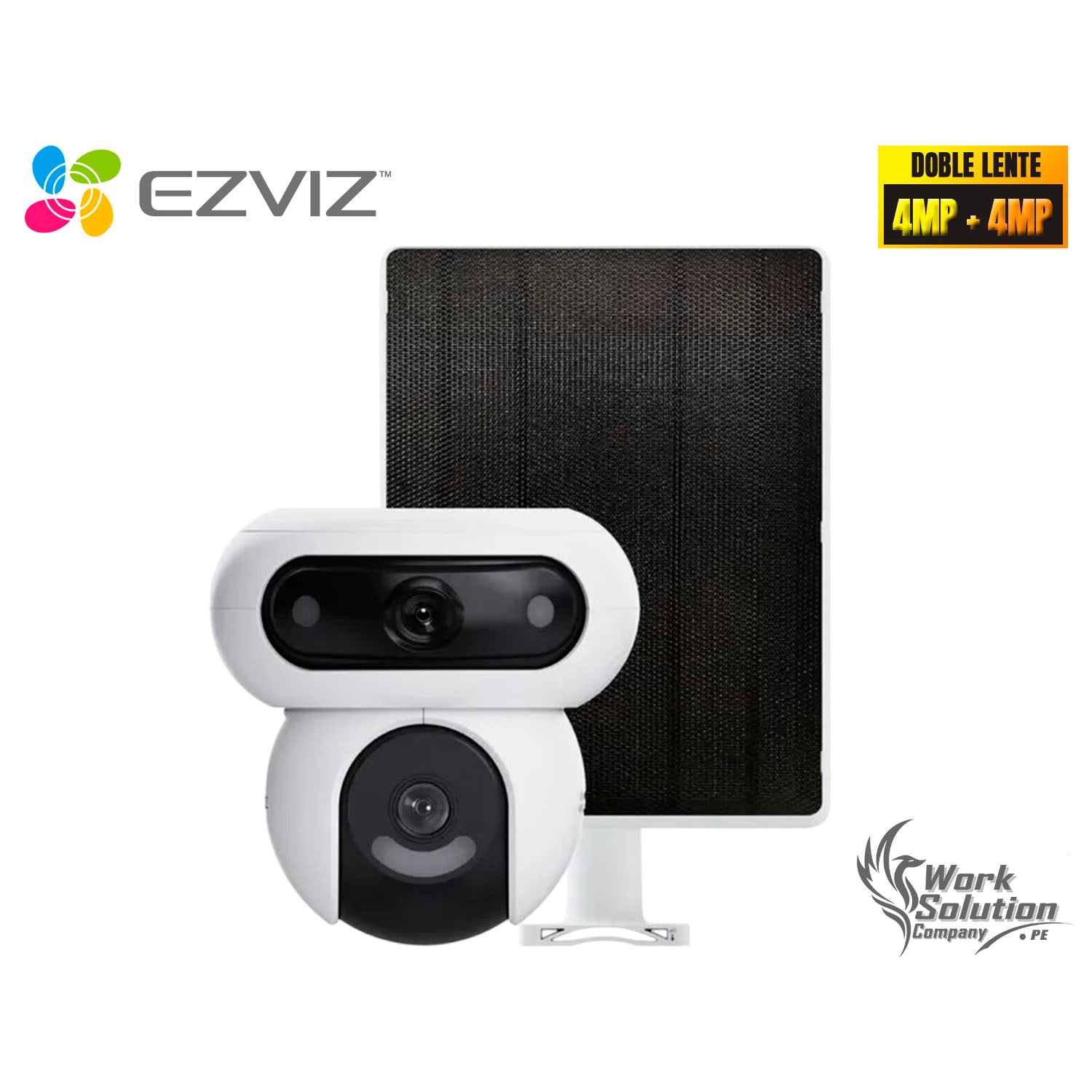 CÁMARA SEGURIDAD EZVIZ HB90 DUAL KIT 2K+ 4MP + 4MP DOBLE LENTE AUDIO 2VÍAS VISIÓN NOCHE BATERÍA PANEL SOLAR - 1