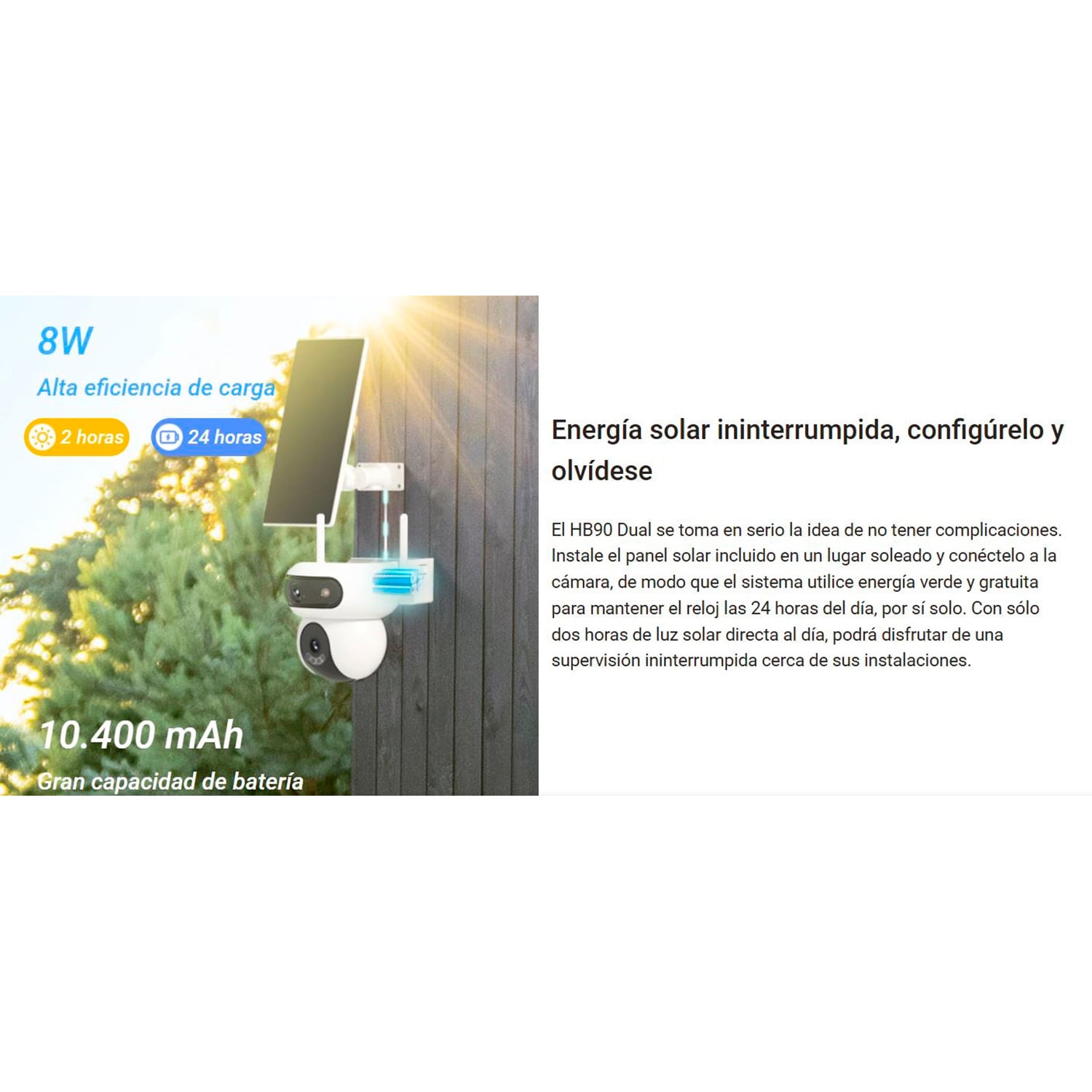 CÁMARA SEGURIDAD EZVIZ HB90 DUAL KIT 2K+ 4MP + 4MP DOBLE LENTE AUDIO 2VÍAS VISIÓN NOCHE BATERÍA PANEL SOLAR - 3