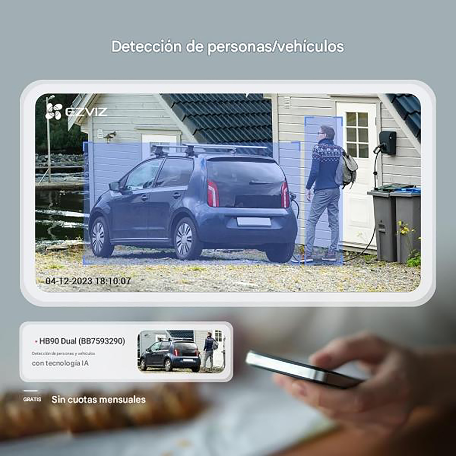 CÁMARA SEGURIDAD EZVIZ HB90 DUAL KIT 2K+ 4MP + 4MP DOBLE LENTE AUDIO 2VÍAS VISIÓN NOCHE BATERÍA PANEL SOLAR - 5