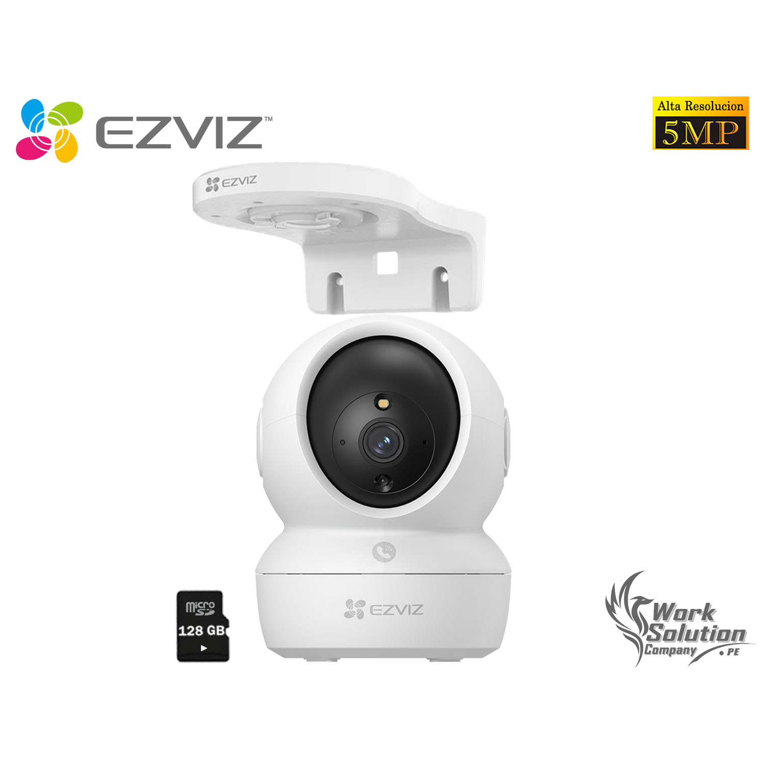 CÁMARA SEGURIDAD EZVIZ H6C PRO 3K 5MP AUDIO 2VÍAS BOTÓN LLAMADA DETECCÓN SONIDO + SOPORTE PARED 128GB - 1