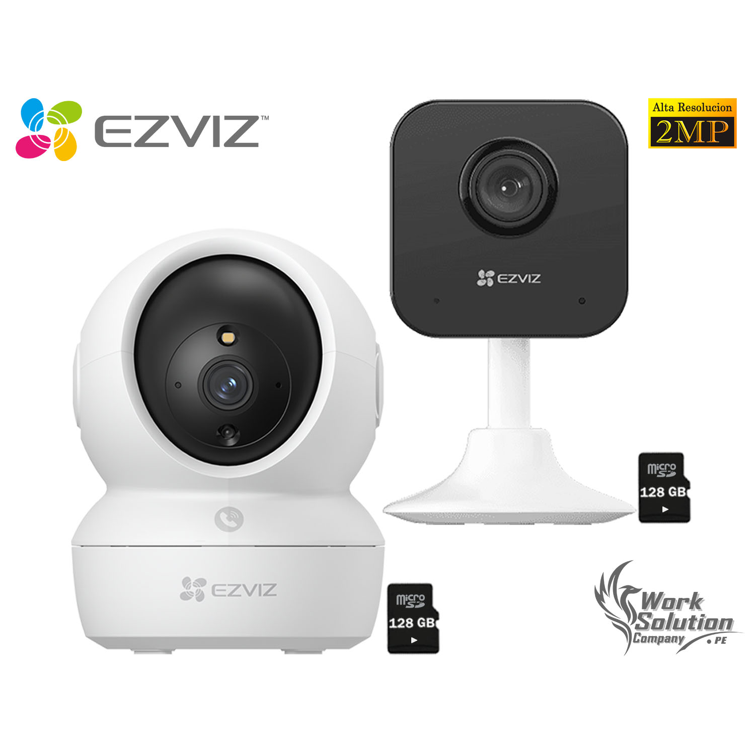 KIT CÁMARA SEGURIDAD EZVIZ H6C + H1C FULL HD AUDIO BIDIRECCIONAL DETECCIÓN PERSONAS MOVIMIENTO 128GB - 1