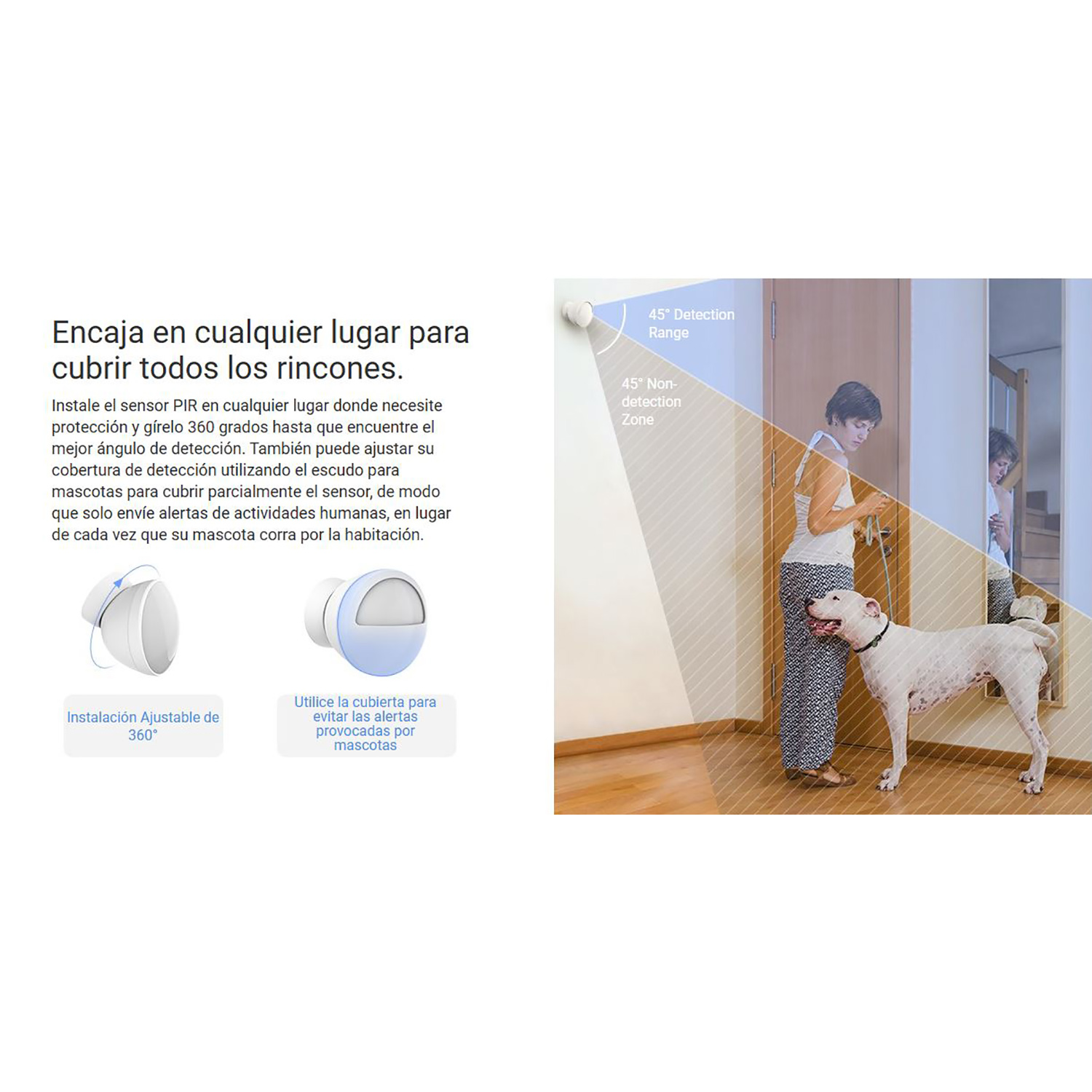 SENSOR DE MOVIMIENTO EZVIZ T1C DETECCIÓN HUMANA GIRO 360 ALCANCE 7MTRS - 2