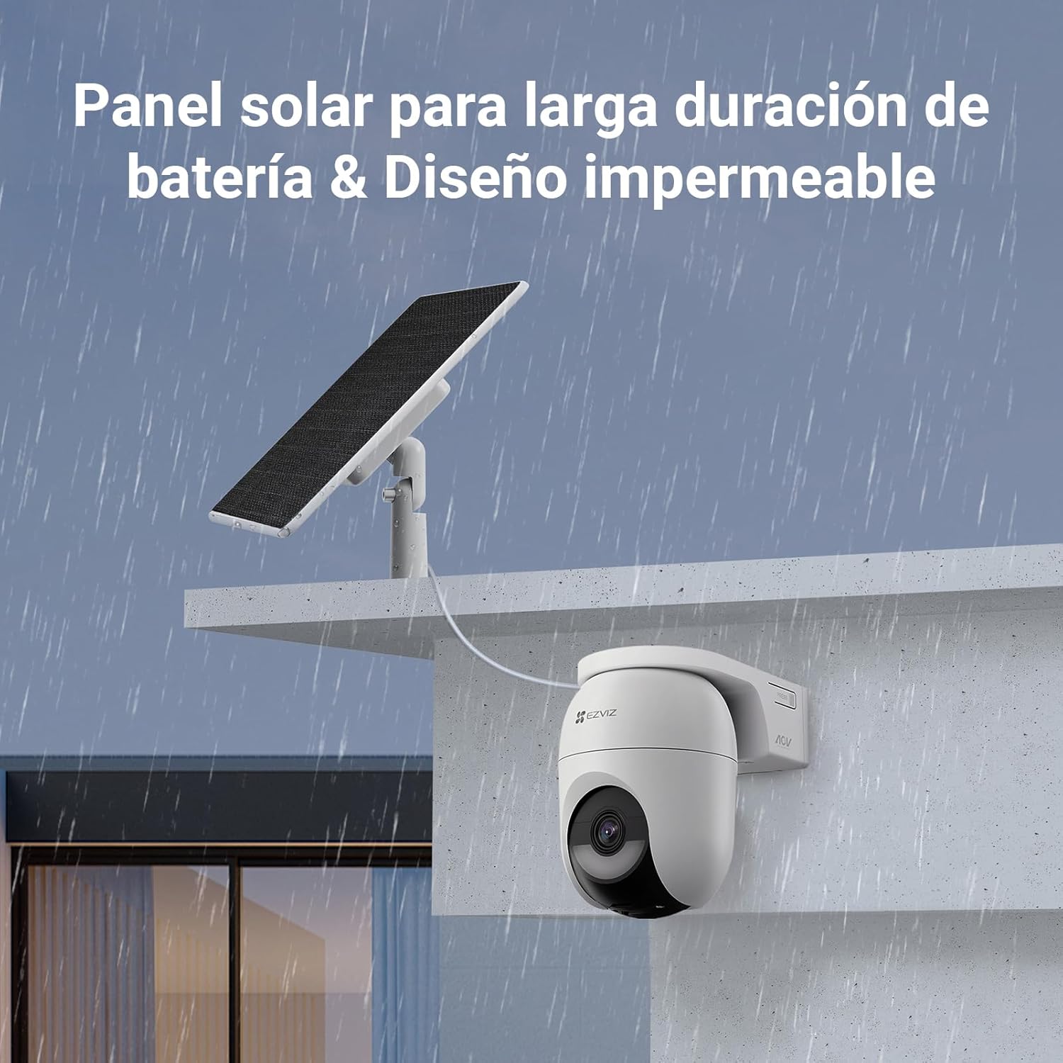 CÁMARA SEGURIDAD EZVIZ CB8 LITE 4MP + PANEL SOLAR KIT AUDIO DOBLE VÍA NOCHE COLOR DEFENSA ACTIVA BATERÍA RECARGABLE - 5