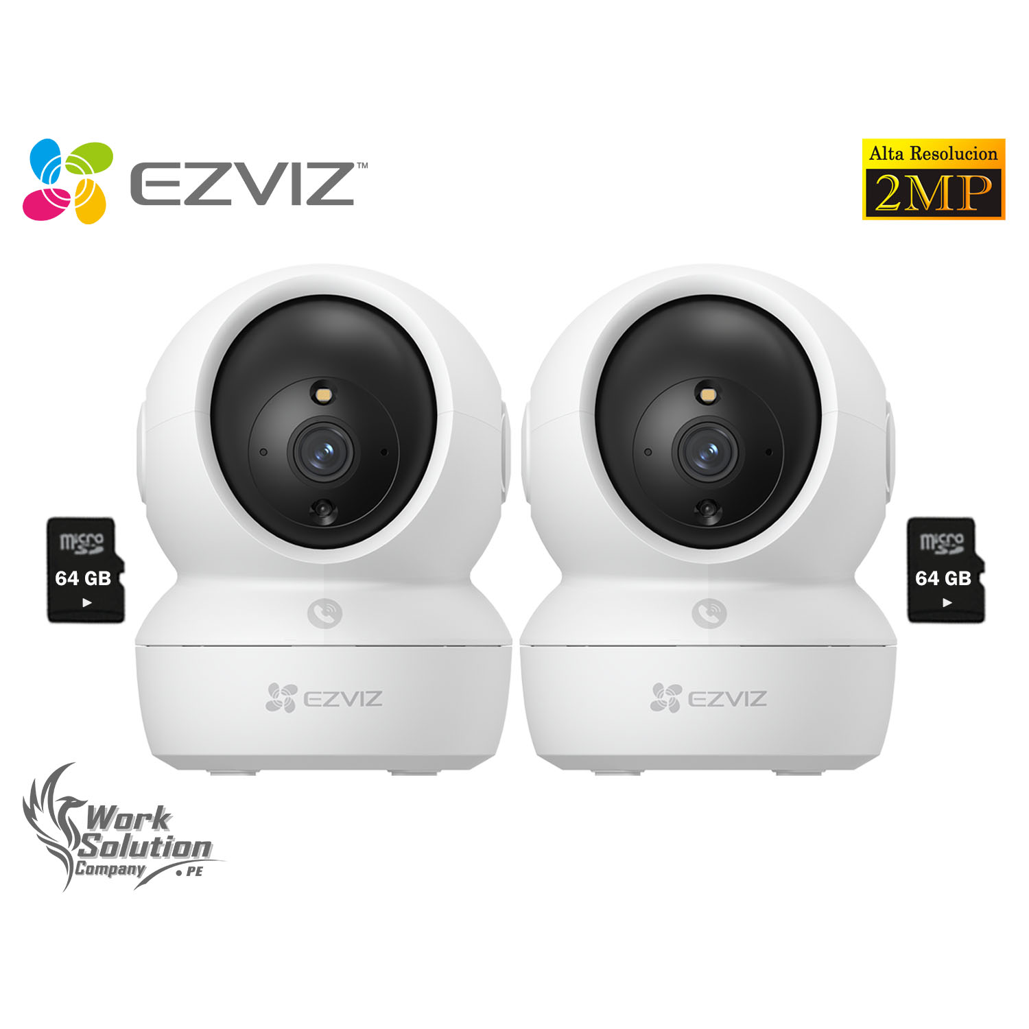 KIT 2 CÁMARA SEGURIDAD EZVIZ H6C PRO FULL HD 2MP AUDIO BIDIRECCIONAL BOTÓN LLAMADA DETECCIÓN PERSONAS 64GB - 1